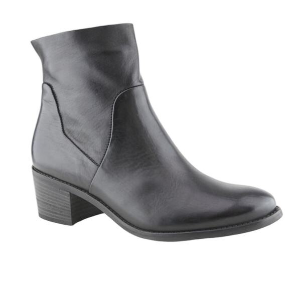 Paul Green Nelly Black Leather Ankle Boots Sz UK7/US9.5 - Picture 2 of 8